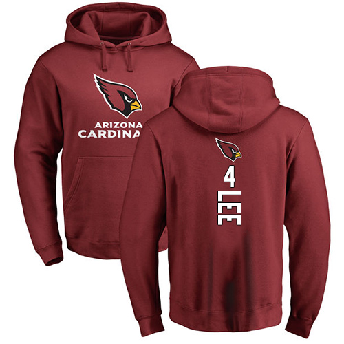 Arizona Cardinals Men Maroon Andy Lee Backer NFL Football #4 Pullover Hoodie Sweatshirts